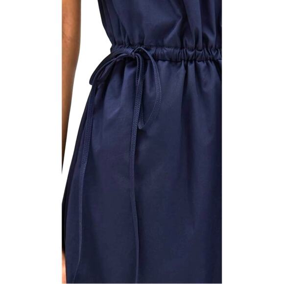 A.L.C. Odin Poplin Midi Asymmetric Cotton Dress Maritime Navy Blue Size 8 NWT - Picture 6 of 15